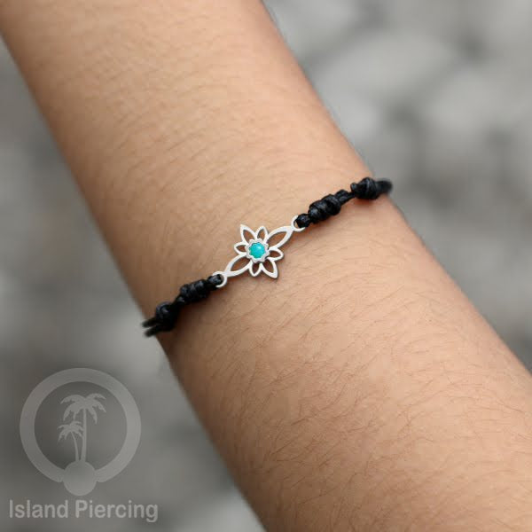 Gelang Tangan Stainless Steel motif Mandala dan Bunga warna silver dekorasi dengan Epoxy