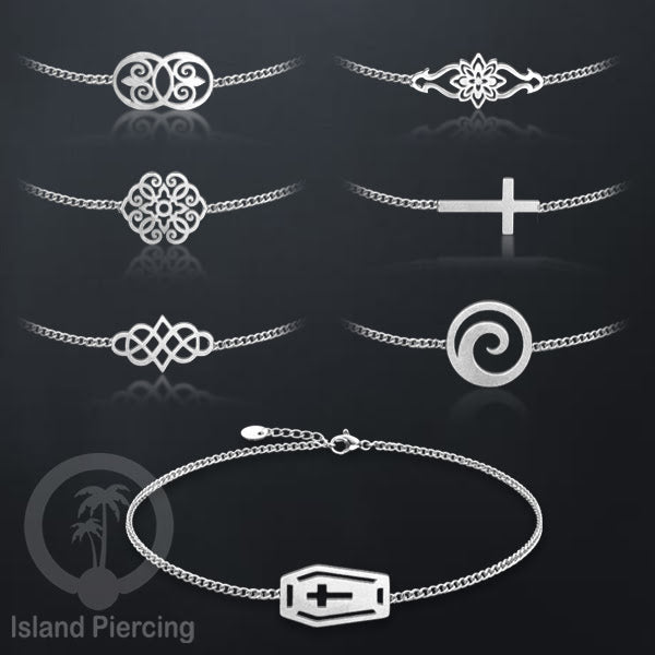 Gelang Tangan buatan Stainless Steel banyak pilihan motif. warna silver.