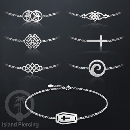 Gelang Tangan buatan Stainless Steel banyak pilihan motif. warna silver.