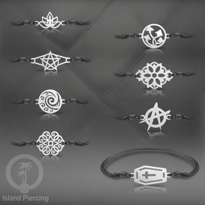 Gelang Tangan buatan baja Stainless Steel warna silver banyak pilihan motif. Cocok untuk Anak dan Dewasa