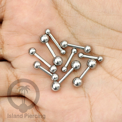 Barbell Tindik Piercing Stainless warna silver ukuran kecil