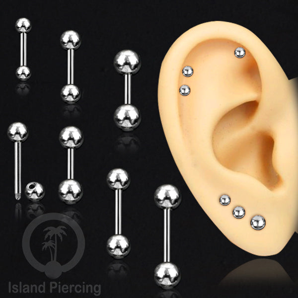 Barbell Tindik Piercing Stainless warna silver ukuran kecil