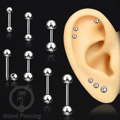 Barbell Tindik Piercing Stainless warna silver ukuran kecil