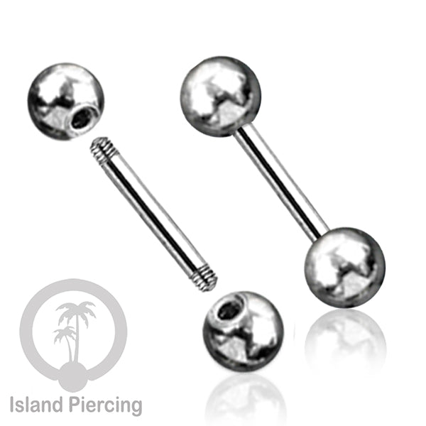Barbell Tindik Piercing Stainless warna silver ukuran kecil