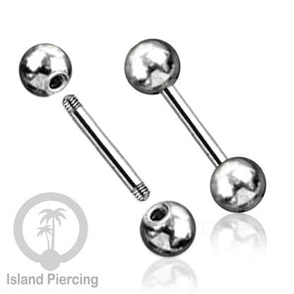 Barbell Tindik Piercing Stainless warna silver ukuran kecil