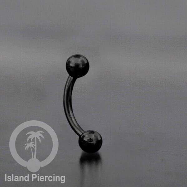Tindik Alis dan Rook Piercing Curved Barbell model yang polos tiga warna