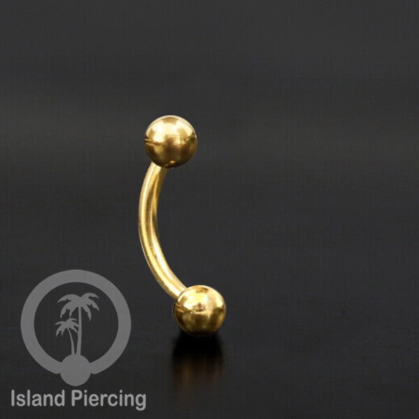Tindik Alis dan Rook Piercing Curved Barbell model yang polos tiga warna