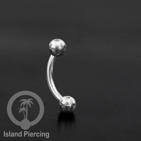 Tindik Alis dan Rook Piercing Curved Barbell model yang polos tiga warna