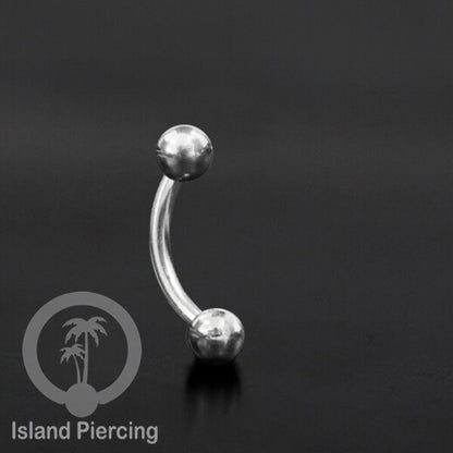 Tindik Alis dan Rook Piercing Curved Barbell model yang polos tiga warna