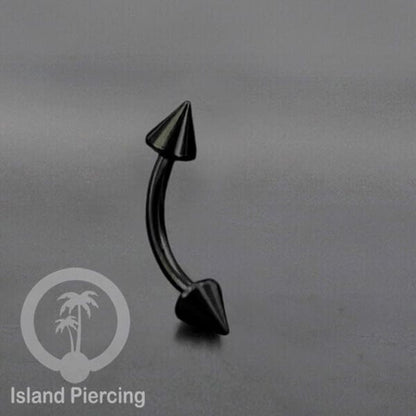 Tindik Alis dan Rook Piercing Curved Barbell model yang polos tiga warna