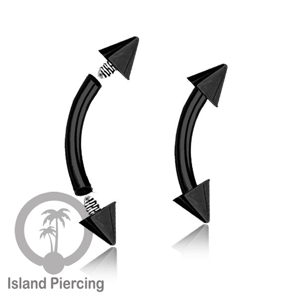 Tindik Alis dan Rook Piercing Curved Barbell model yang polos tiga warna
