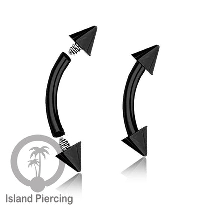 Tindik Alis dan Rook Piercing Curved Barbell model yang polos tiga warna