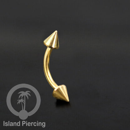 Tindik Alis dan Rook Piercing Curved Barbell model yang polos tiga warna