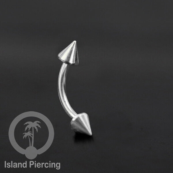 Tindik Alis dan Rook Piercing Curved Barbell model yang polos tiga warna