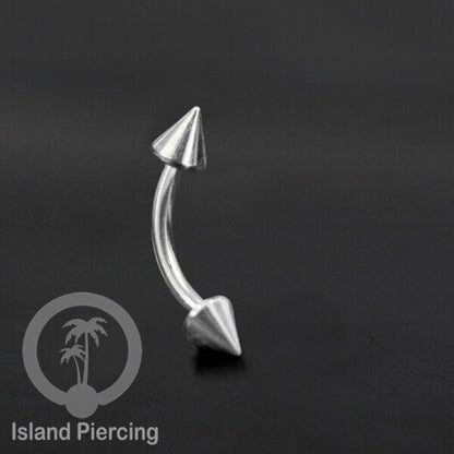 Tindik Alis dan Rook Piercing Curved Barbell model yang polos tiga warna