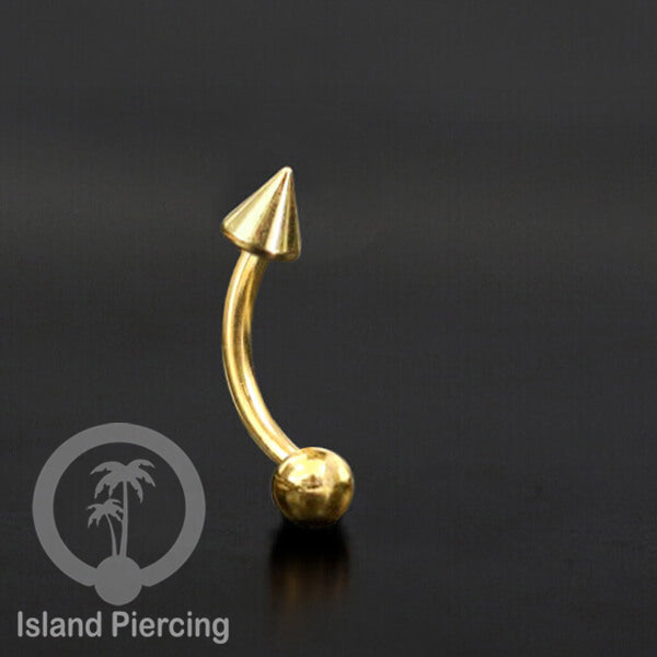 Tindik Alis dan Rook Piercing Curved Barbell model yang polos tiga warna
