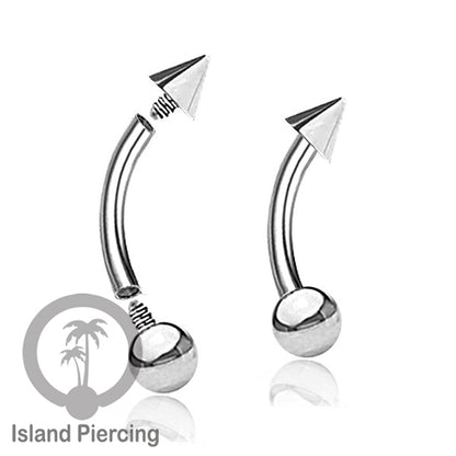 Tindik Alis dan Rook Piercing Curved Barbell model yang polos tiga warna