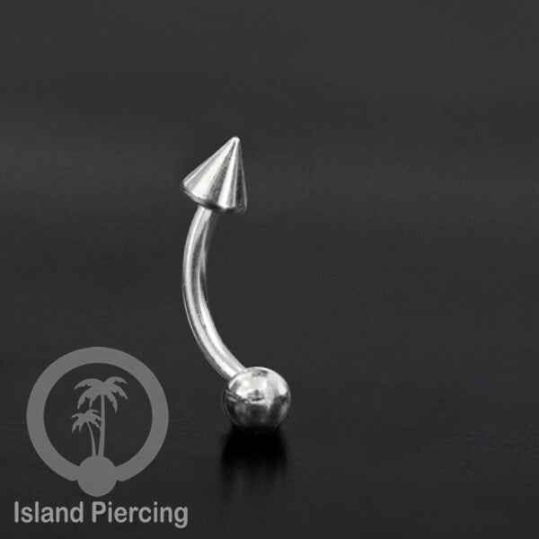 Tindik Alis dan Rook Piercing Curved Barbell model yang polos tiga warna
