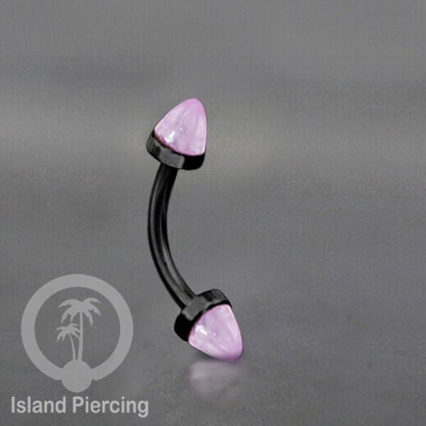 Tindik Alis dan Rook Piercing Curved Barbell warna hitam pakai batu peluru
