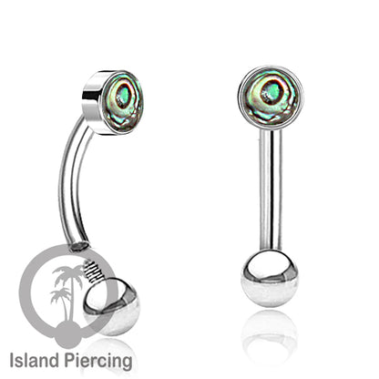 Tindik Alis dan Rook Piercing Curved Barbell warna silver pakai batu banyak pilihan
