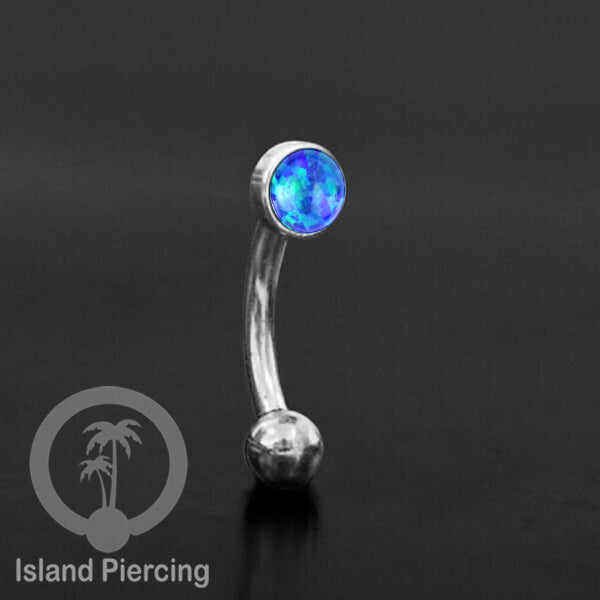 Tindik Alis dan Rook Piercing Curved Barbell warna silver pakai batu banyak pilihan
