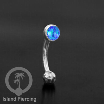 Tindik Alis dan Rook Piercing Curved Barbell warna silver pakai batu banyak pilihan