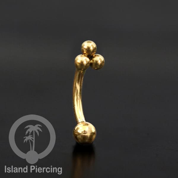 Curved Barbell Eyebrow Piercing Tindik Alis dan Rook model polos warna silver dan gold