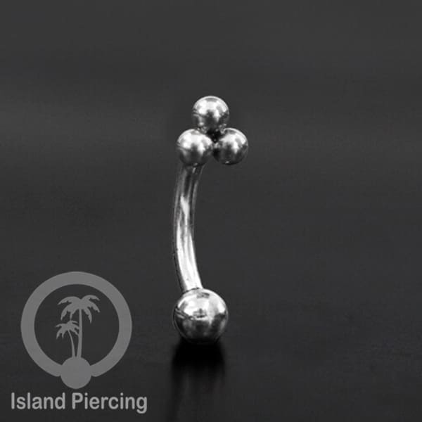 Curved Barbell Eyebrow Piercing Tindik Alis dan Rook model polos warna silver dan gold