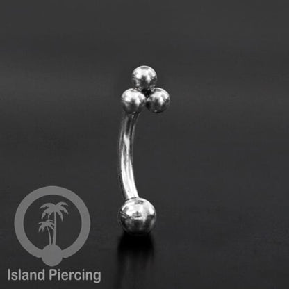 Curved Barbell Eyebrow Piercing Tindik Alis dan Rook model polos warna silver dan gold