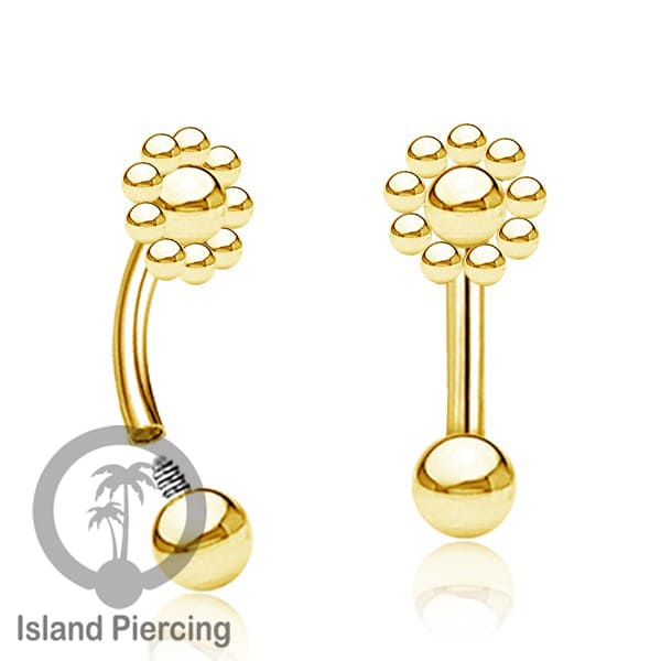 Curved Barbell Eyebrow Piercing Tindik Alis dan Rook model polos warna silver dan gold