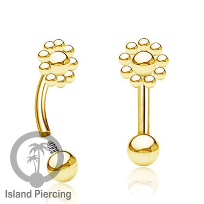 Curved Barbell Eyebrow Piercing Tindik Alis dan Rook model polos warna silver dan gold