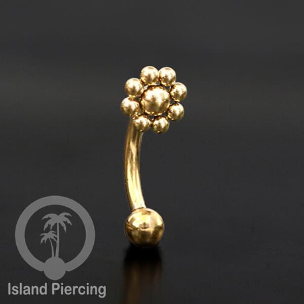 Curved Barbell Eyebrow Piercing Tindik Alis dan Rook model polos warna silver dan gold