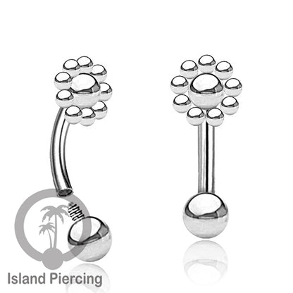 Curved Barbell Eyebrow Piercing Tindik Alis dan Rook model polos warna silver dan gold