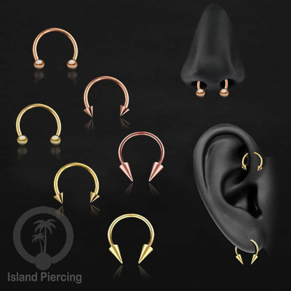 Circular Barbell Piercing Jewelry yang popular warna gold dan rose gold pilihan 3 model