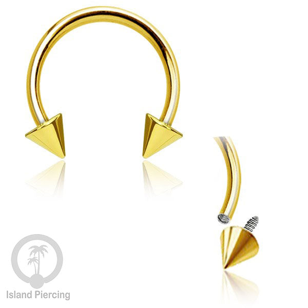 Circular Barbell Piercing Jewelry yang popular warna gold dan rose gold pilihan 3 model