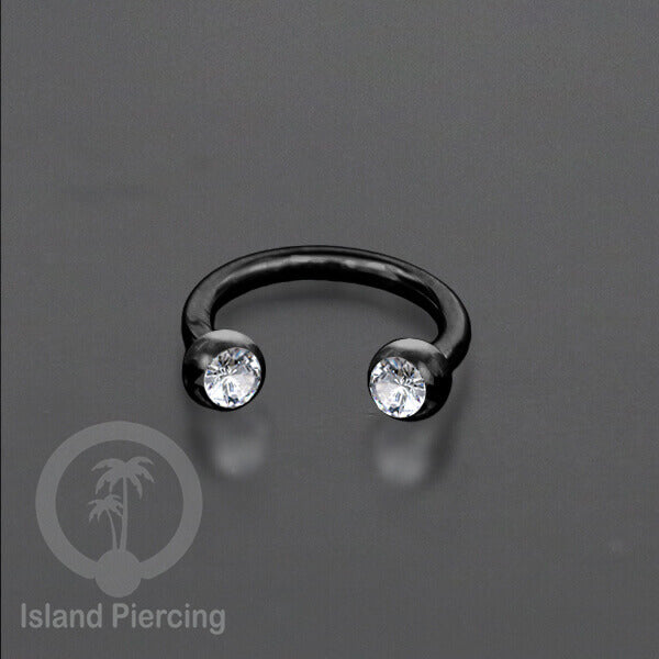 Circular Barbell Piercing Jewelry yang popular warna gold atau silver dengan kristal zircon