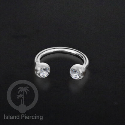 Circular Barbell Piercing Jewelry yang popular warna gold atau silver dengan kristal zircon