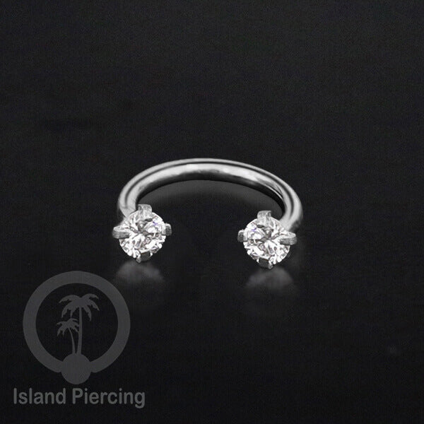 Circular Barbell Piercing Jewelry yang popular warna gold atau silver dengan kristal zircon