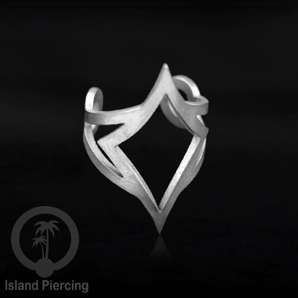 Steel Ear-cuffs waarna silver, anting perhiasan stainless jepitan telinga motif yang exlusif Island Piercing