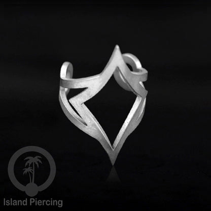 Steel Ear-cuffs waarna silver, anting perhiasan stainless jepitan telinga motif yang exlusif Island Piercing