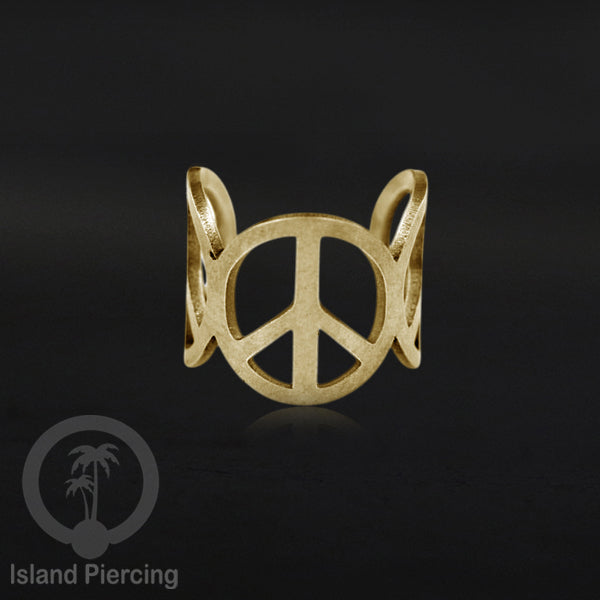Steel Ear-cuffs warna gold, anting perhiasan stainless jepitan telinga motif yang exlusif Island Piercing