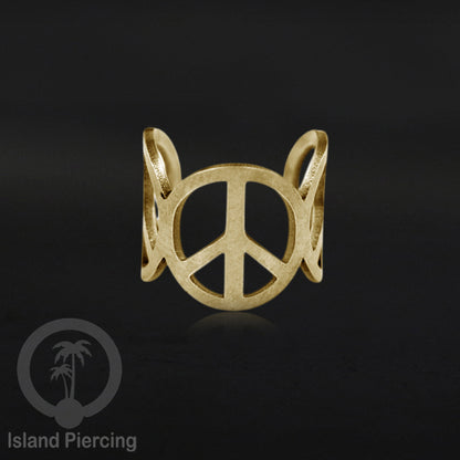 Steel Ear-cuffs warna gold, anting perhiasan stainless jepitan telinga motif yang exlusif Island Piercing