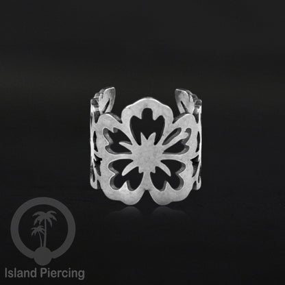 Steel Ear-cuffs waarna silver, anting perhiasan stainless jepitan telinga motif yang exlusif Island Piercing