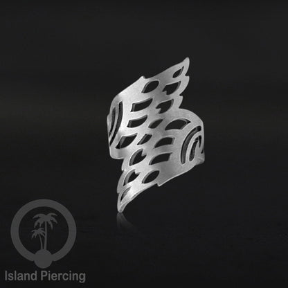 Steel Ear-cuffs warna silver, anting perhiasan stainless jepitan telinga motif yang hanya dapat di toko Island Piercing