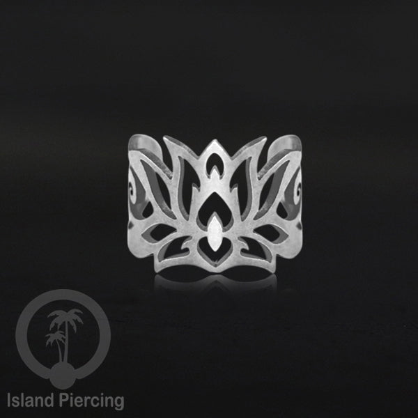Steel Ear-cuffs warna silver, anting perhiasan stainless jepitan telinga motif yang hanya dapat di toko Island Piercing