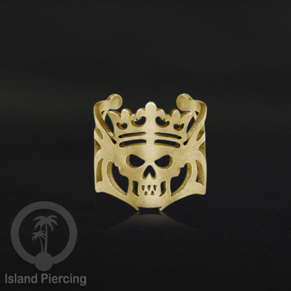 Steel Ear-cuffs warna gold, anting perhiasan stainless jepitan telinga motif yang hanya dapat di toko Island Piercing