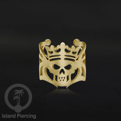 Steel Ear-cuffs warna gold, anting perhiasan stainless jepitan telinga motif yang hanya dapat di toko Island Piercing
