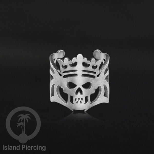 Steel Ear-cuffs warna silver, anting perhiasan stainless jepitan telinga motif yang hanya dapat di toko Island Piercing