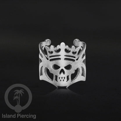 Steel Ear-cuffs warna silver, anting perhiasan stainless jepitan telinga motif yang hanya dapat di toko Island Piercing