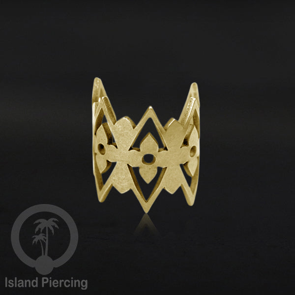 Steel Ear Cuffs, Anting Perhiasan Stainless warna gold Jepitan telinga motif unik dan menarik